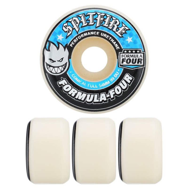 Kółka SPITFIRE Conical Full White/Blue 99D 56mm